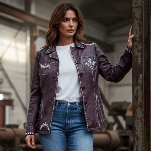 Purple Leather Jacket